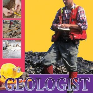 Book cover showing a geologist wearing safety equipment in a field