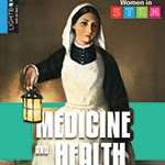 Book cover showing a historical nurse holding a lantern