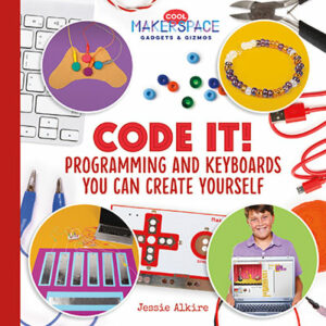 Book cover showing several projects made through coding