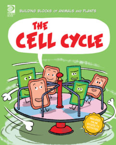 Book cover showing cells on a merry go round