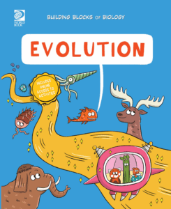 Book cover showing cartoons of moose and wooly mammoth