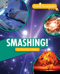 Book cover showing a series of atomic reactions