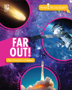 Book cover showing a rocket setting off and the space station