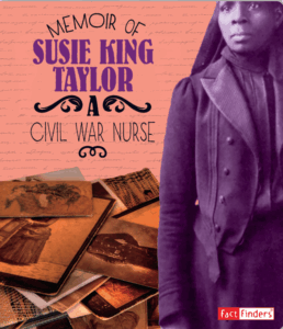 book cover with a girl and diary pages and photos