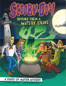 Book cover showing Scooby Doo and a haunted cauldron