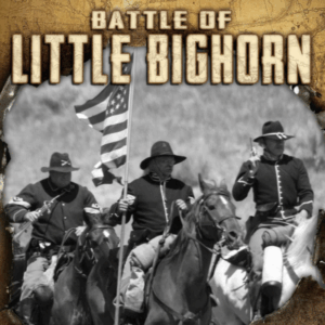 Book cover showing men riding to battle on horses