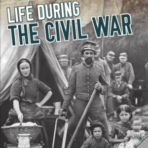 Book cover with a photo of a family near a tent during the Civil War