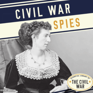 Book cover with a portrait of a woman spy