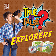 Book cover showing a kid using binoculars, a map and a compass