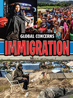 Book cover showing several photos of immigrants
