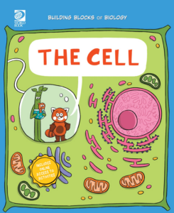 Book cover showing a cartoon graphic of a cell