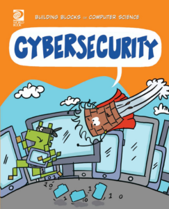Cartoon of a superhero chasing a way a digital thief