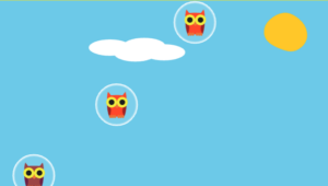 Owls in bubbles icon