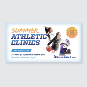 Image of a cheerleader with text: summer athletic clinics