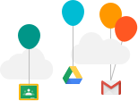 balloons indicating Google Data Transfer