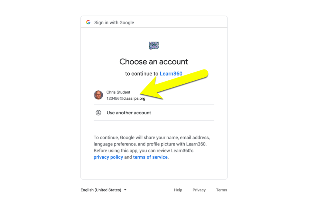 Google login for Learn360