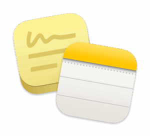 Icons for Apple's Stickies and Notes apps
