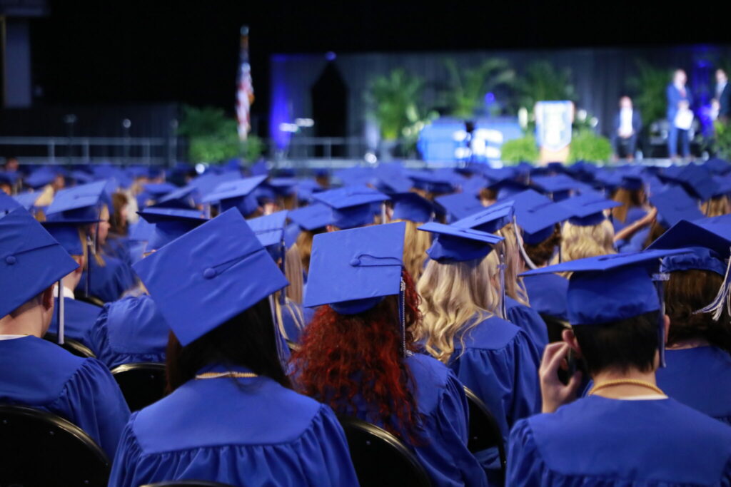 East students during their graduation ceremony