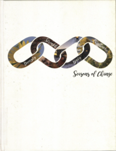 Yearbook cover with four links, each saying Diversity, Strength, Unity and Excellence