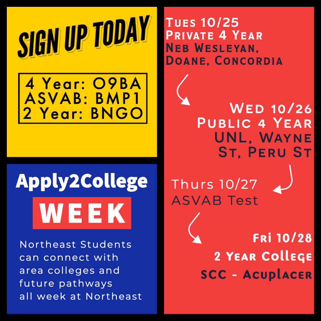 It’s APPLY2COLLEGE WEEK! Northeast High School Counseling Center