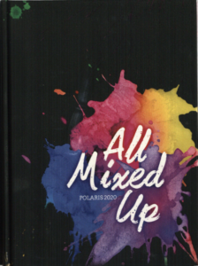 Yearbook cover showing a splatter of paint