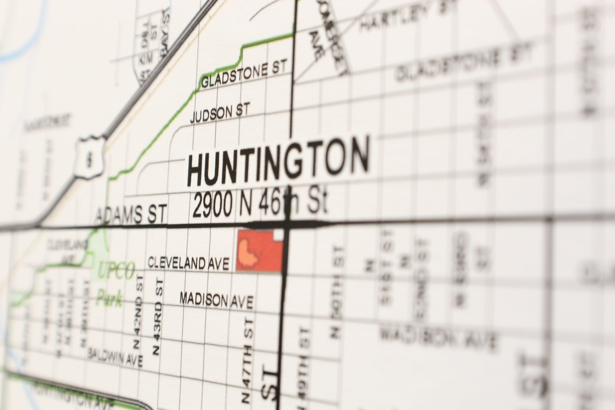 Photo of map showing Huntington Elementary