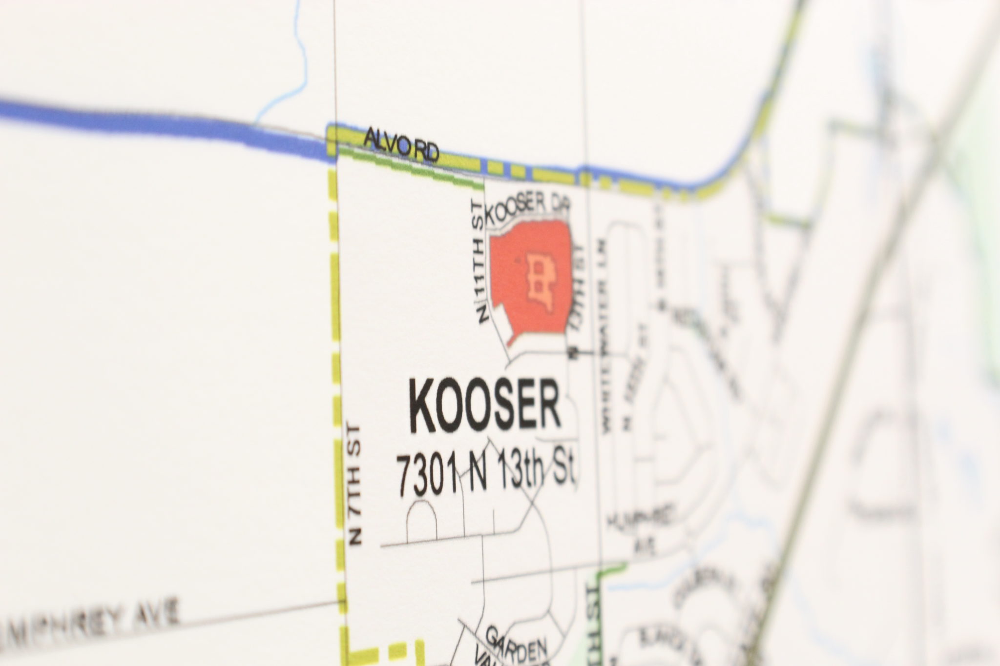 Map of Kooser Elementary Location