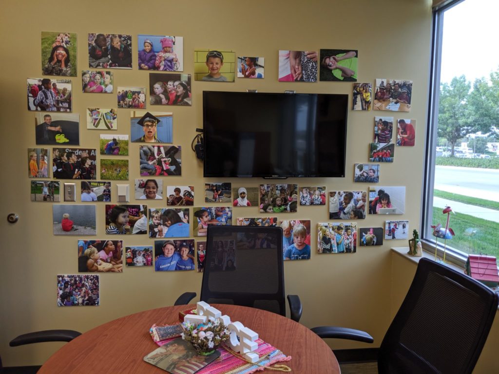 The Photo Wall in Mary Kay Roth's Office