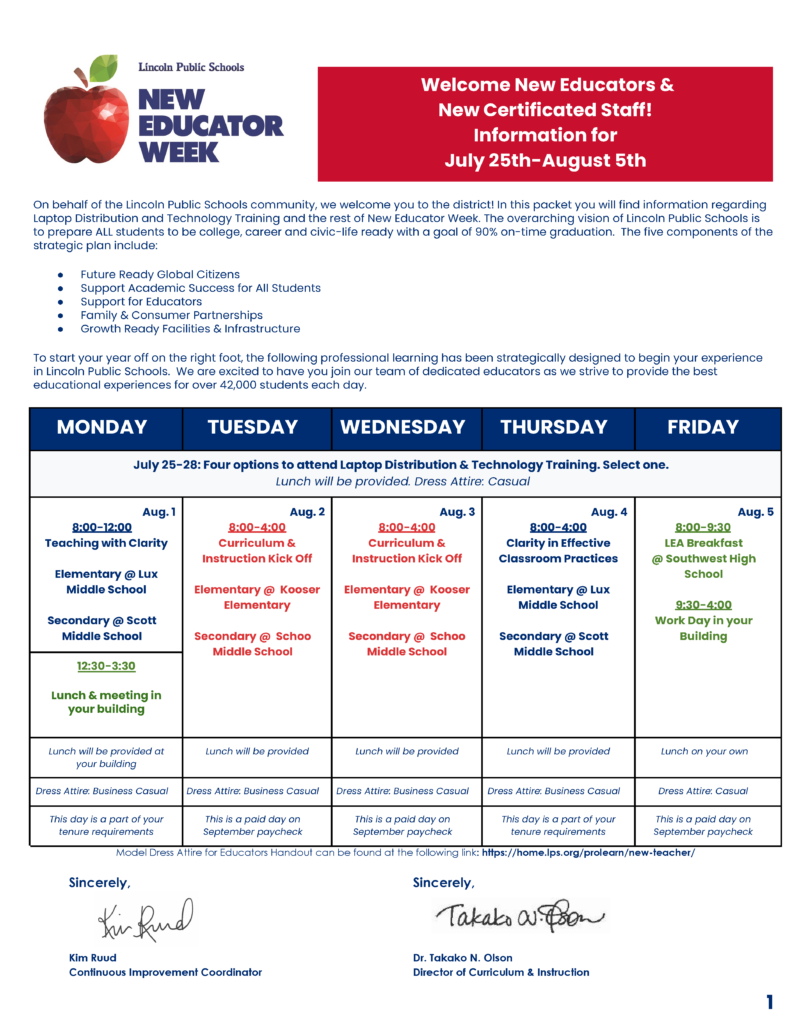 Lps Calendar 2023 Lps Professional Learning | New Teachers 2022-2023