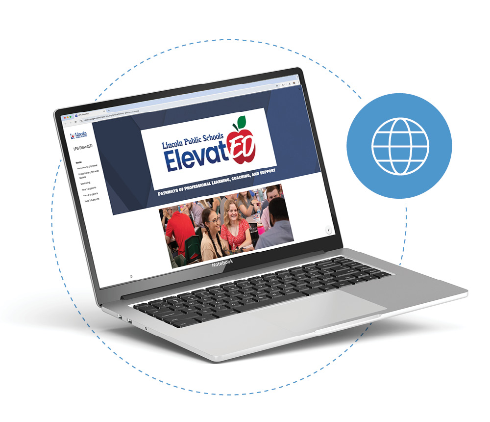 An image of a laptop computer opened to the LPS ElevatED web page