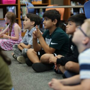 Students listening to a read aloud.
