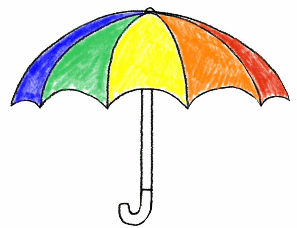 A multicolored umbrella
