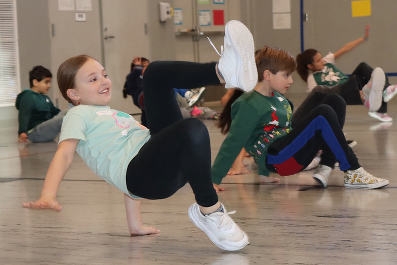 Robinson Elementary School students smile as they take part in dancing lessons during their Backstage at the Ballet experience. It was the first time Backstage at the Ballet visited the school. Students took part in many activities during the week and watched a performance from the Lincoln Midwest Ballet Company.