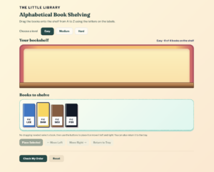 Screenshot of shelver game.