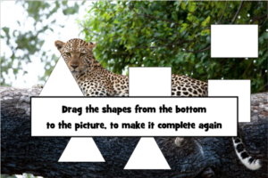 Screenshot of the game showing pieces missing from a picture of an animal